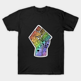 Rainbow Word BLM Fist T-Shirt